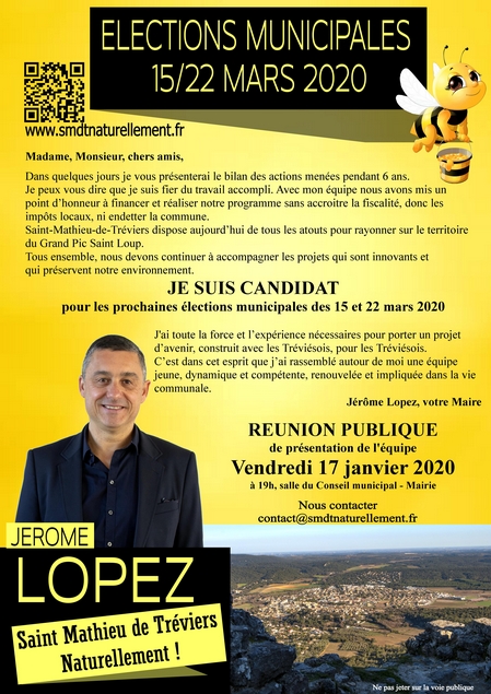 Candidature Jerome Lopez 2020