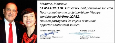 Jérôme LOPEZ Municipales 2020 - Soutien de Carole Delga et Kléber Mesquida